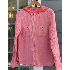 Salmon Striped Zip Up